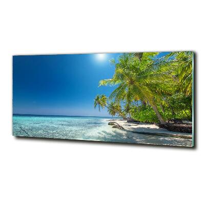 Quadro in vetro Spiaggia delle Maldive
