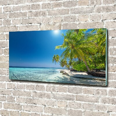 Quadro in vetro Spiaggia delle Maldive