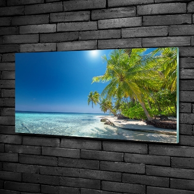 Quadro in vetro Spiaggia delle Maldive