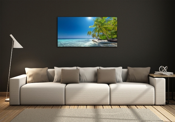 Quadro in vetro Spiaggia delle Maldive