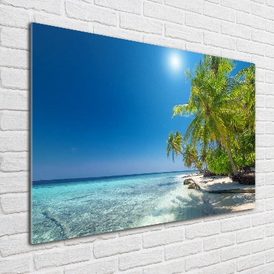 Quadro in vetro Spiaggia delle Maldive