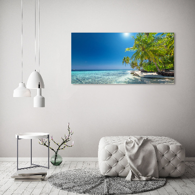 Quadro in vetro Spiaggia delle Maldive