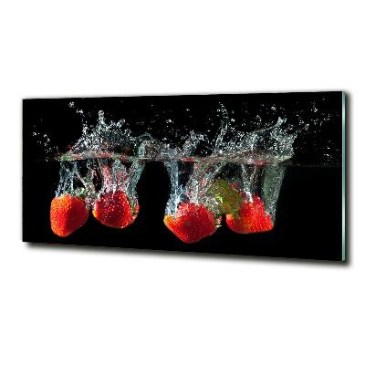 Quadro vetro Fragole sott'acqua