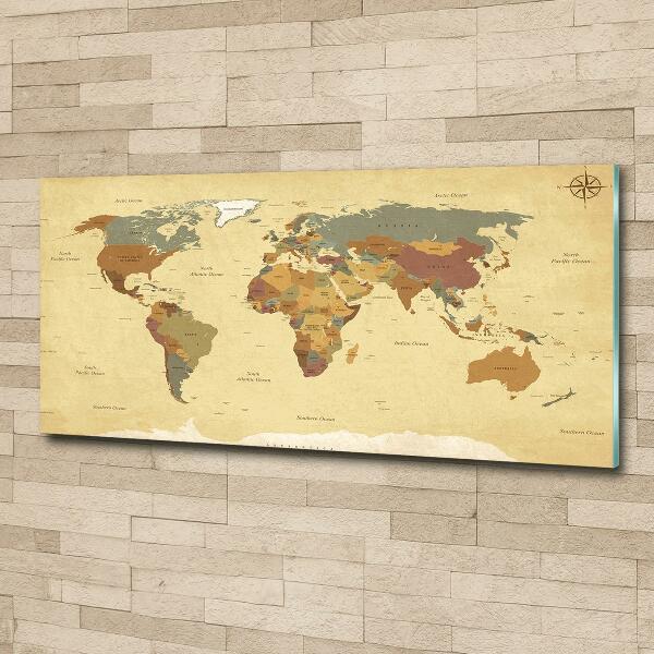 Quadro vetro Mappa politica