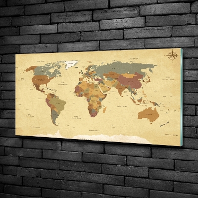 Quadro vetro Mappa politica