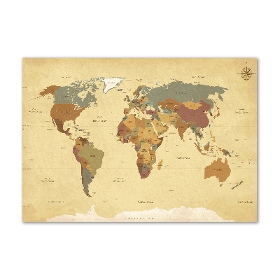 Quadro vetro Mappa politica