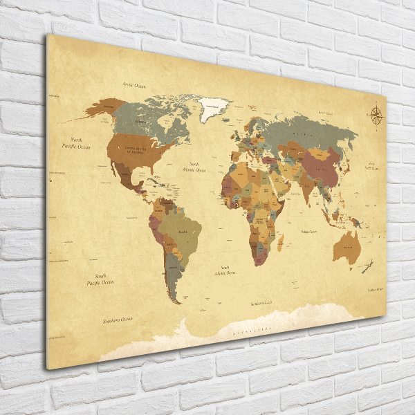 Quadro vetro Mappa politica