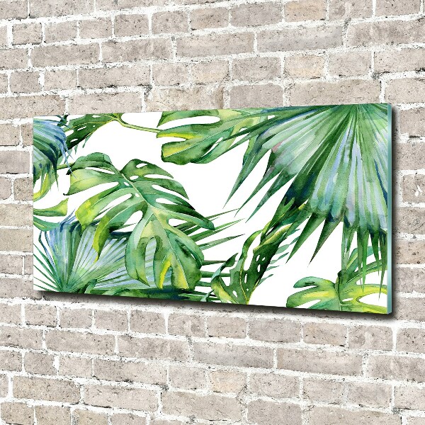 Quadro in verde Foglie tropicali
