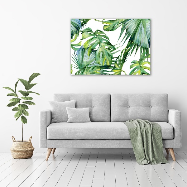 Quadro in verde Foglie tropicali