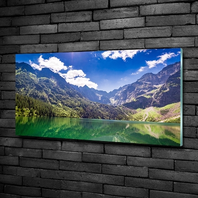 Quadro su vetro L'occhio del mare dei Monti Tatra
