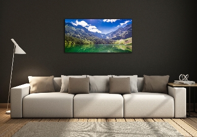 Quadro su vetro L'occhio del mare dei Monti Tatra