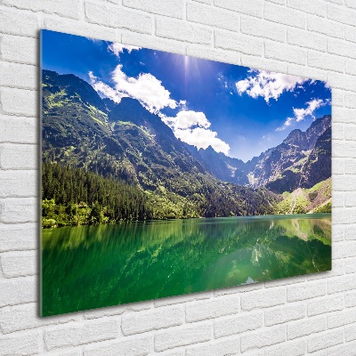 Quadro su vetro L'occhio del mare dei Monti Tatra