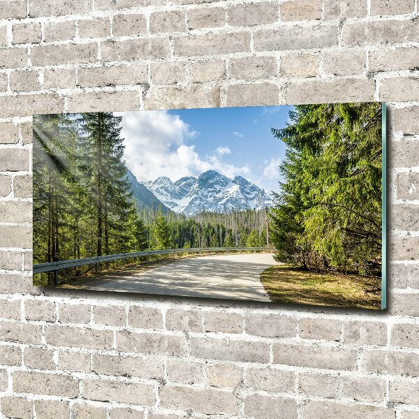 Quadro su vetro Strada dei Monti Tatra