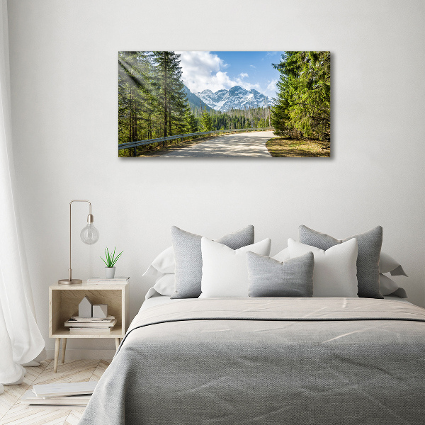 Quadro su vetro Strada dei Monti Tatra
