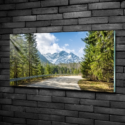 Quadro su vetro Strada dei Monti Tatra
