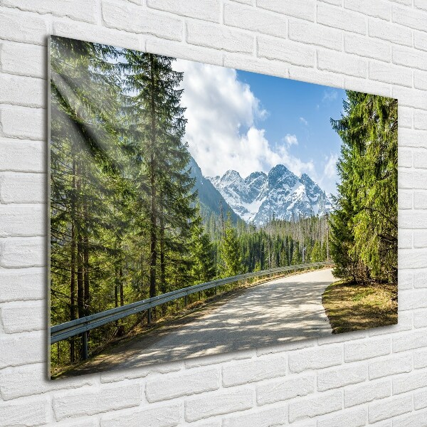 Quadro su vetro Strada dei Monti Tatra
