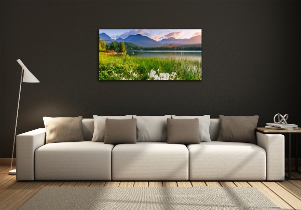 Quadro vetro Lago tra le montagne