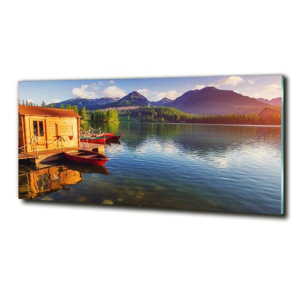 Quadro in verde Lago tra le montagne