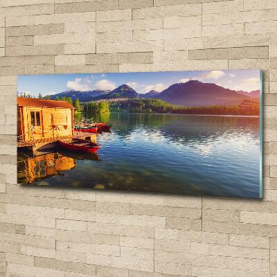 Quadro in verde Lago tra le montagne