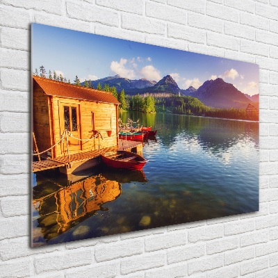 Quadro in verde Lago tra le montagne