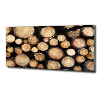 Quadro in verde Tronchi di legno