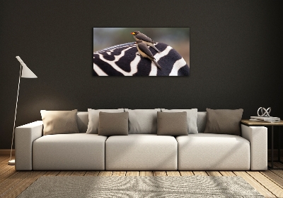 Quadro vetro Uccelli e zebra