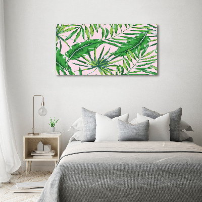 Quadro vetro Foglie tropicali