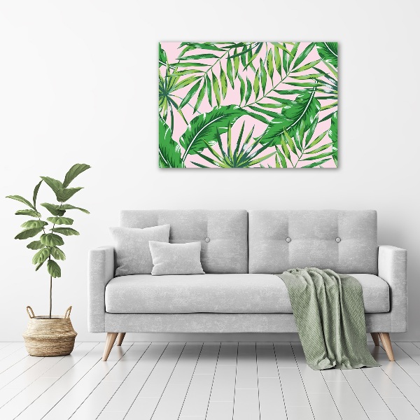 Quadro vetro Foglie tropicali
