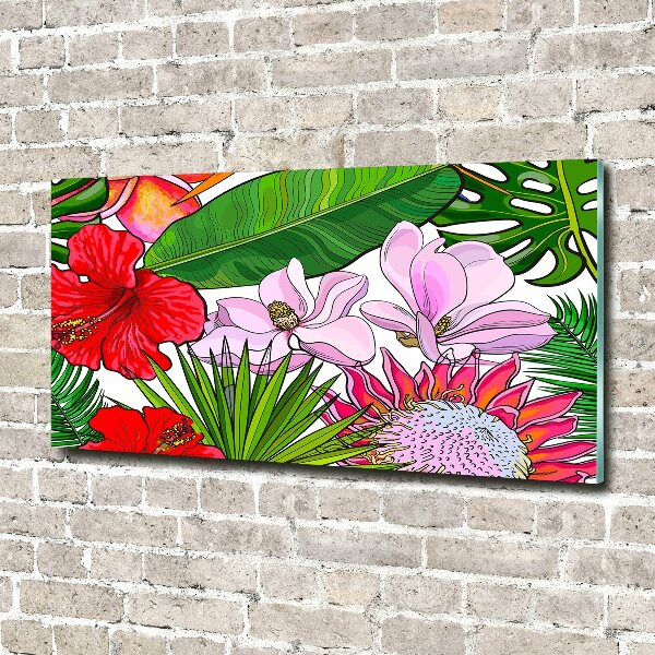 Quadro in vetro Fiori hawaiani