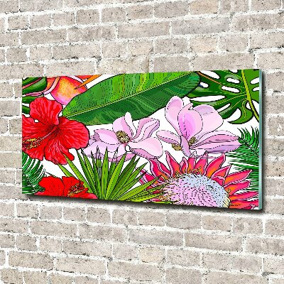 Quadro in vetro Fiori hawaiani