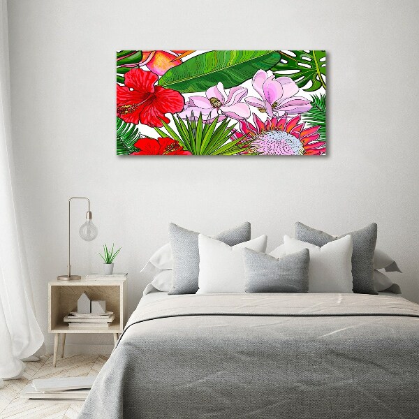 Quadro in vetro Fiori hawaiani