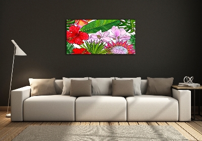 Quadro in vetro Fiori hawaiani