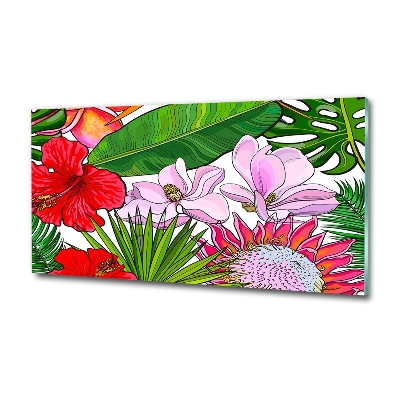 Quadro in vetro Fiori hawaiani