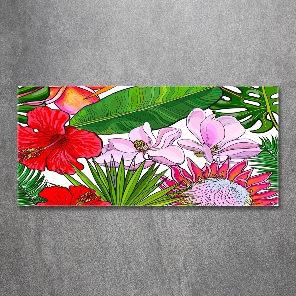 Quadro in vetro Fiori hawaiani