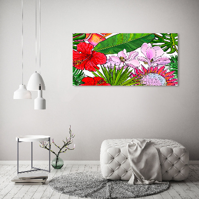 Quadro in vetro Fiori hawaiani