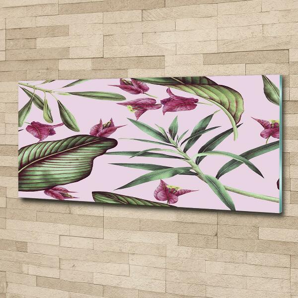 Quadro in verde Fiori tropicali