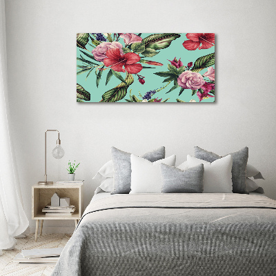 Quadro vetro Fiori tropicali