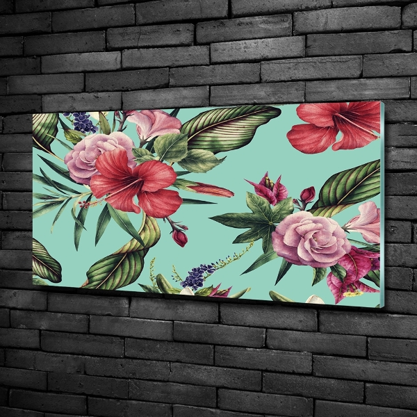 Quadro vetro Fiori tropicali