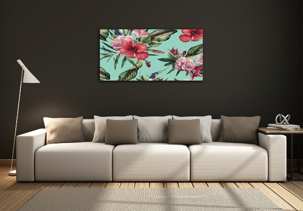 Quadro vetro Fiori tropicali