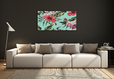 Quadro vetro Fiori tropicali