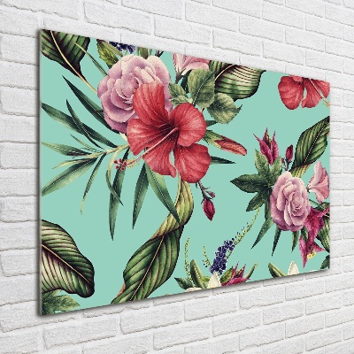 Quadro vetro Fiori tropicali