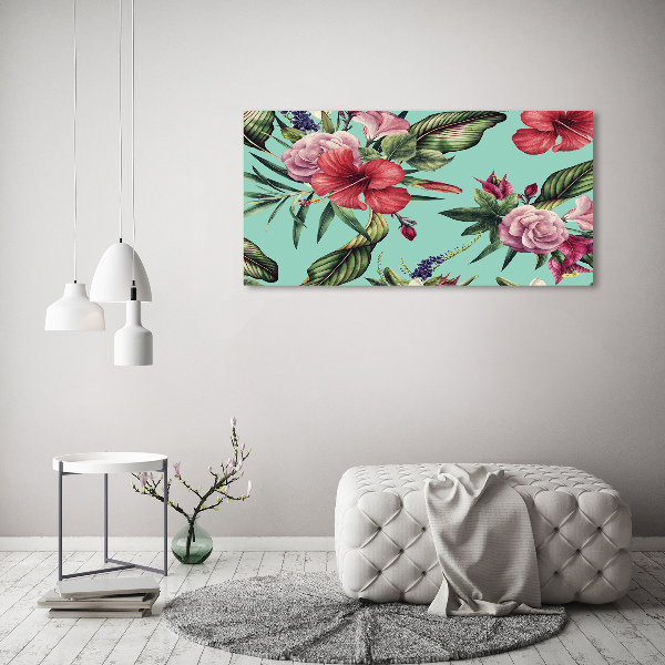 Quadro vetro Fiori tropicali