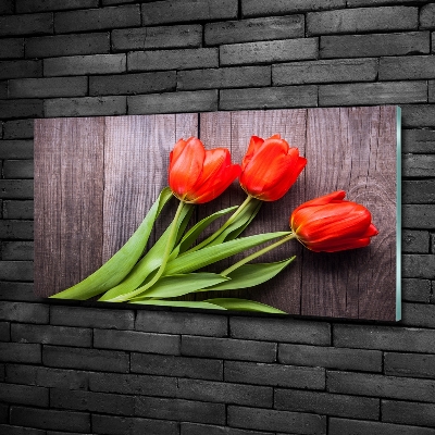 Quadro su vetro Fiore rosso