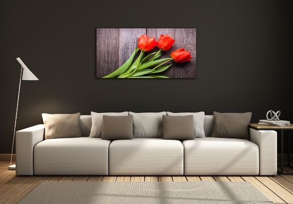 Quadro su vetro Fiore rosso