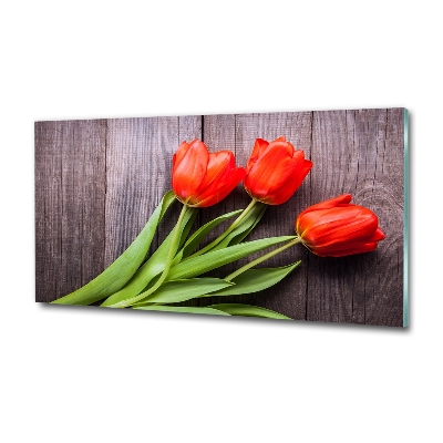 Quadro su vetro Fiore rosso