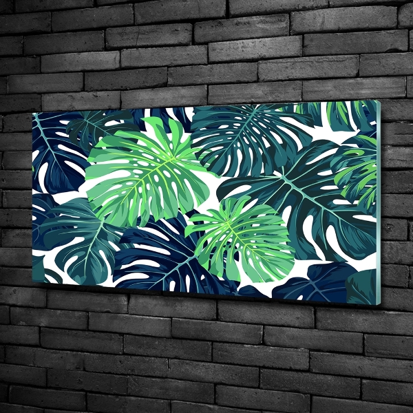 Quadro su vetro Foglie tropicali