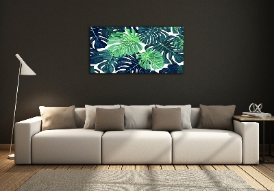 Quadro su vetro Foglie tropicali