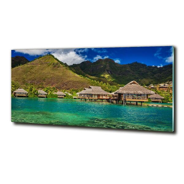 Quadro su vetro Bungalow sull'acqua