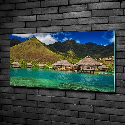 Quadro su vetro Bungalow sull'acqua