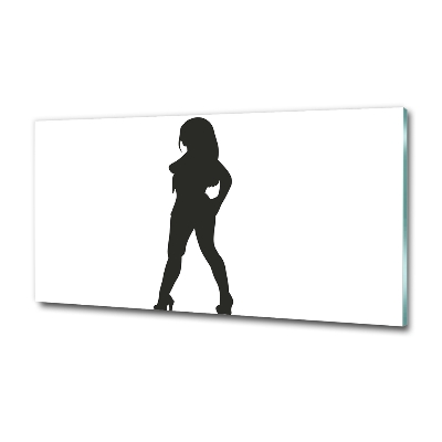 Quadro in verde Silhouette di una donna